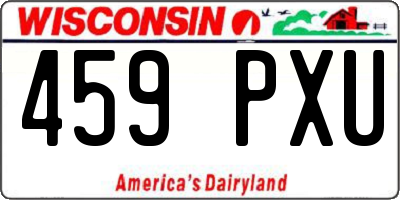 WI license plate 459PXU