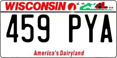 WI license plate 459PYA