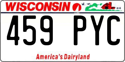 WI license plate 459PYC