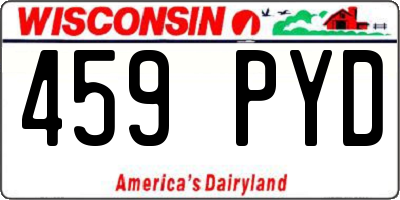 WI license plate 459PYD