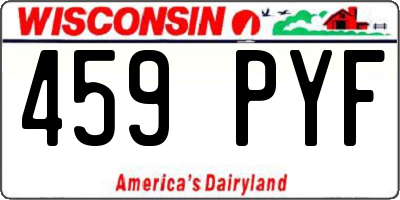 WI license plate 459PYF