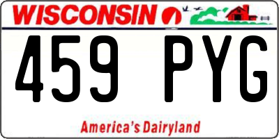 WI license plate 459PYG