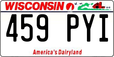 WI license plate 459PYI