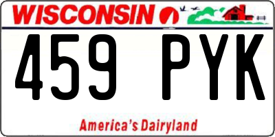 WI license plate 459PYK
