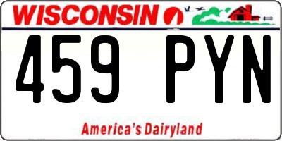 WI license plate 459PYN