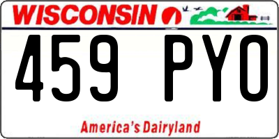 WI license plate 459PYO