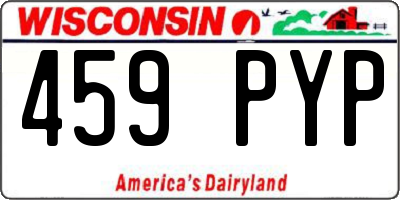 WI license plate 459PYP
