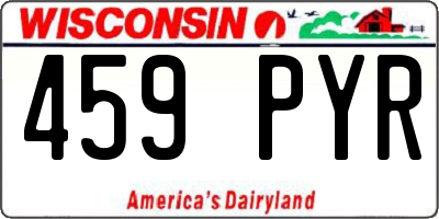 WI license plate 459PYR