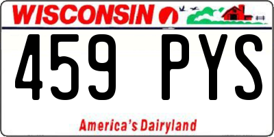 WI license plate 459PYS