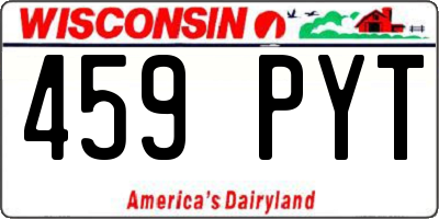 WI license plate 459PYT