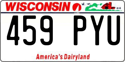 WI license plate 459PYU