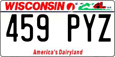 WI license plate 459PYZ