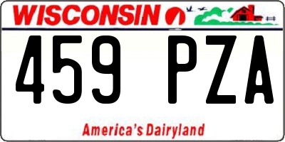 WI license plate 459PZA