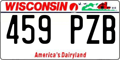 WI license plate 459PZB