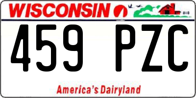 WI license plate 459PZC