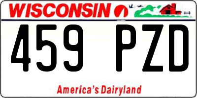 WI license plate 459PZD