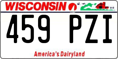 WI license plate 459PZI