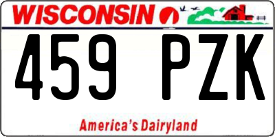 WI license plate 459PZK