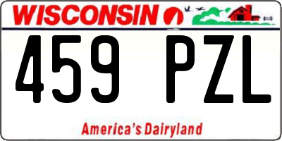 WI license plate 459PZL
