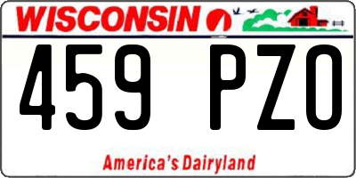 WI license plate 459PZO