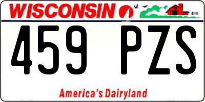 WI license plate 459PZS