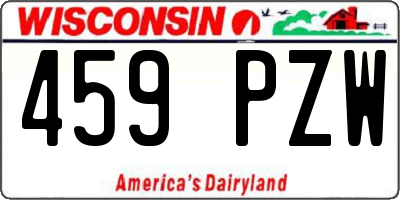 WI license plate 459PZW