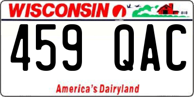 WI license plate 459QAC