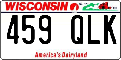 WI license plate 459QLK