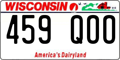 WI license plate 459QOO