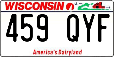 WI license plate 459QYF