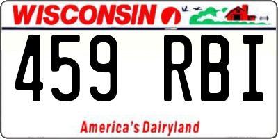 WI license plate 459RBI