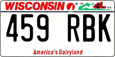 WI license plate 459RBK