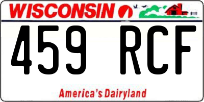 WI license plate 459RCF