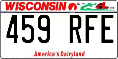 WI license plate 459RFE