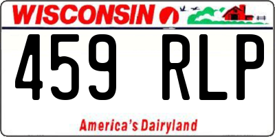 WI license plate 459RLP