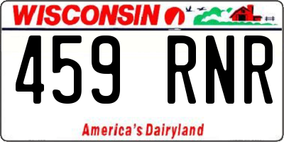 WI license plate 459RNR