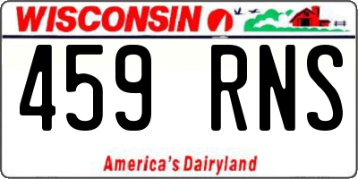 WI license plate 459RNS