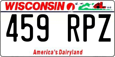 WI license plate 459RPZ