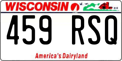WI license plate 459RSQ