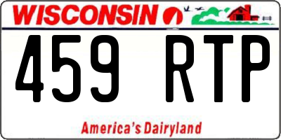 WI license plate 459RTP
