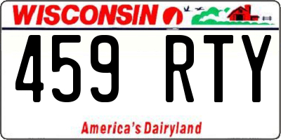 WI license plate 459RTY