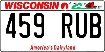WI license plate 459RUB