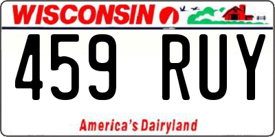 WI license plate 459RUY