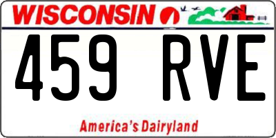 WI license plate 459RVE