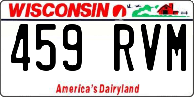 WI license plate 459RVM