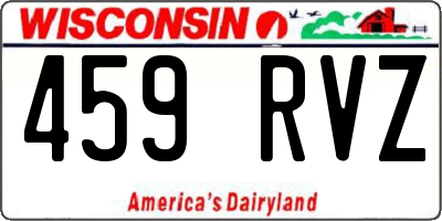 WI license plate 459RVZ