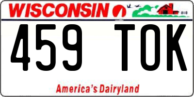WI license plate 459TOK