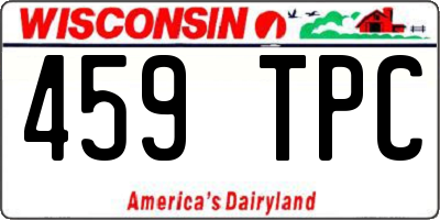 WI license plate 459TPC