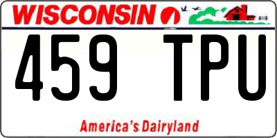 WI license plate 459TPU