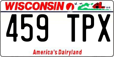 WI license plate 459TPX